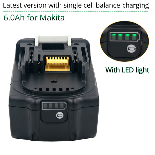 Cea mai recentă baterie reîncărcabilă BL1860 modernizată 18 V 6000mAh litiu pentru Makita 18V baterie BL1840 BL1850 BL1830 BL1860B LXT 400