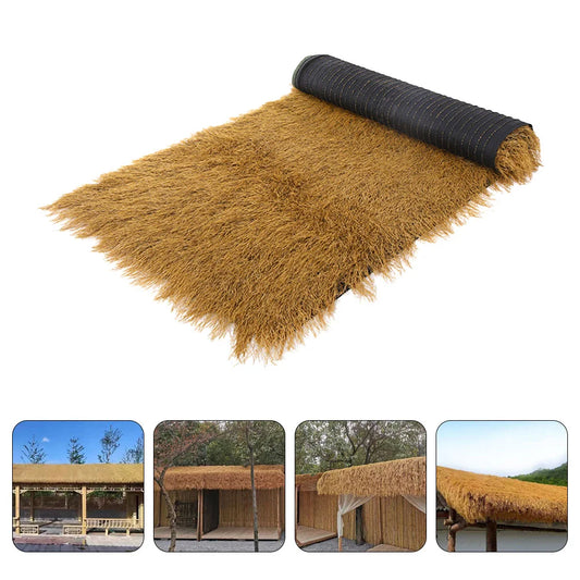Thatched House Tiles Simulation Roof for Garden Green Grass Rug Lifelike Round Area Roofing Lawn Mexican Straw Imitation DIY