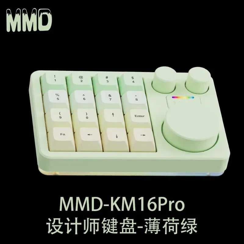Mini-Tastatur 2025: MMD KM16-Pro Aluminum-Alloy - Tri-Mode Three-Knob Custom Collection