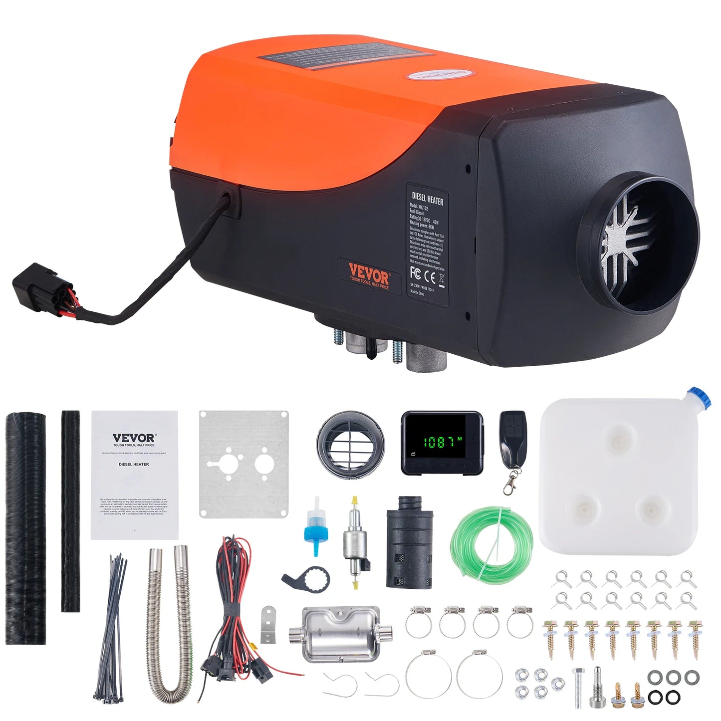 Încălzitor diesel 2025 - Încălzitor de aer VEVOR 12V 5/8KW - Încălzitor de parcare pentru rulote cu încălzire rapidă