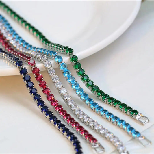 Brățară elegantă cu strasuri, lanț, brățară pentru femei, brățară strălucitoare pentru femei, brățară superbă de tenis, bijuterii pentru încheietura mâinii