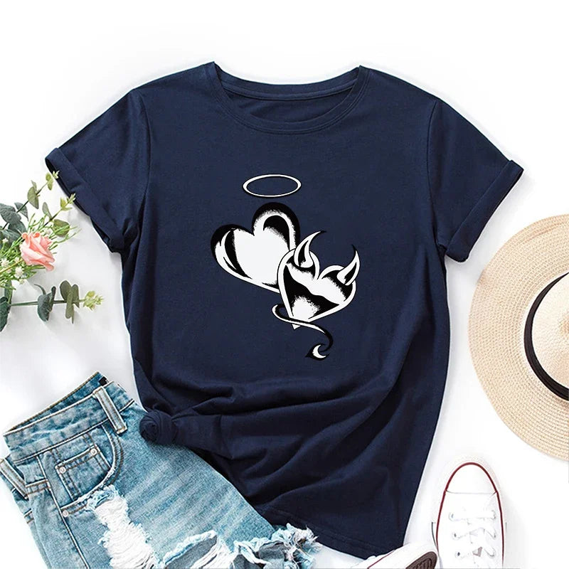 Female T-shirts Spring Summer Women Casual Shirt Urban Trend Short Sleeved Streetwear Home Outdoor Comfortable Tees