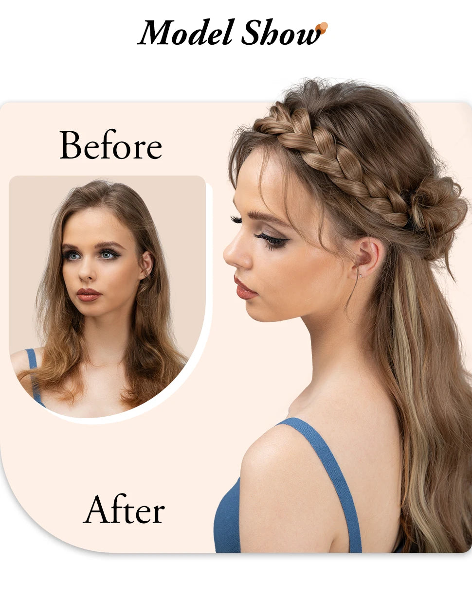 1 buc femei împletite manual elastice bandă de păr sintetice reglabile Premium extensii de păr accesorii de păr pentru împletituri de păr