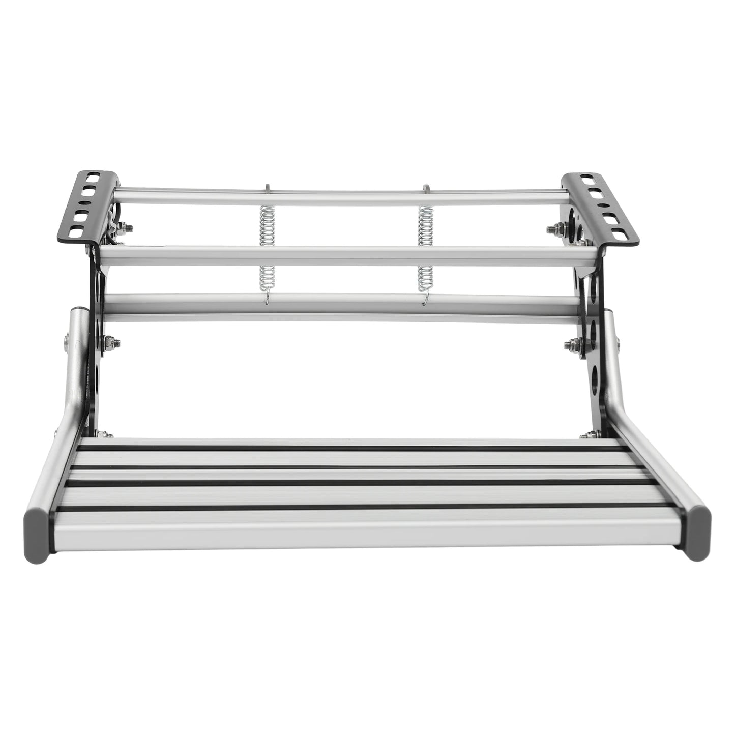 Bymaocar Treaptă manuală pentru rulotă cu lumină LED de 12V, treaptă pliabilă manuală din aluminiu, pentru rulotă și rulotă