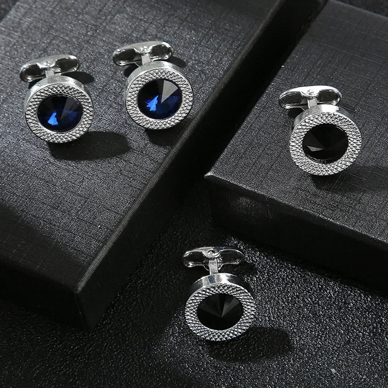 Stylish French Round Cufflinks Fashion Cufflinks Set For Men Women Tuxedo Shirt Studs Fits Business Wedding Party
