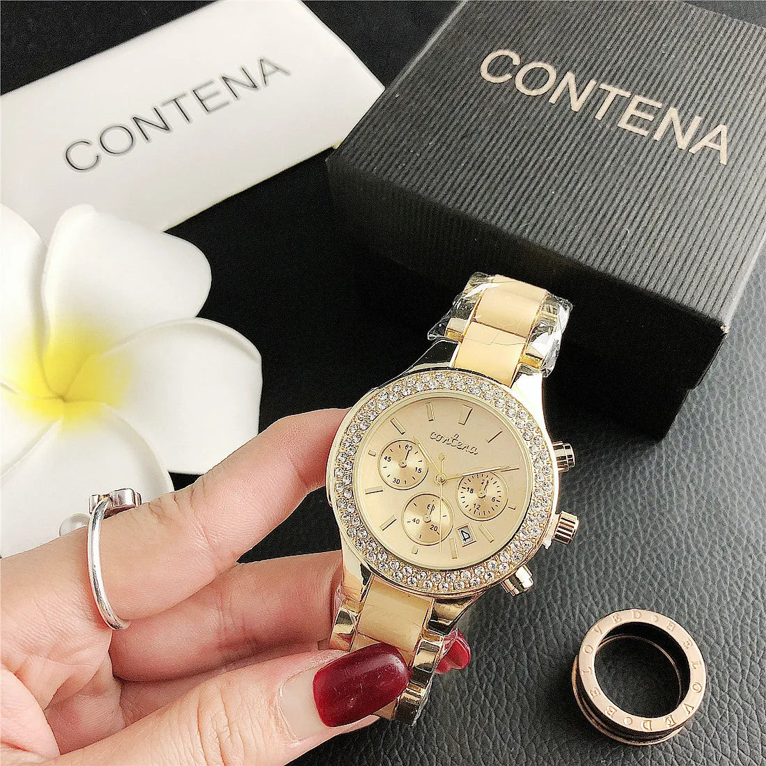 Luxus-Uhren 2025: Top Brand Fashion Rhinestone - Elegant Rose Gold Ladies Bracelet Quartz Collection