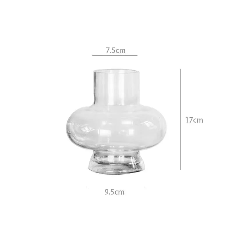 Green Pot Bellied Glass Vase Floral Arrangement Accessories Hydroponics Terrarium Flower Vase Home Decoration Accessories