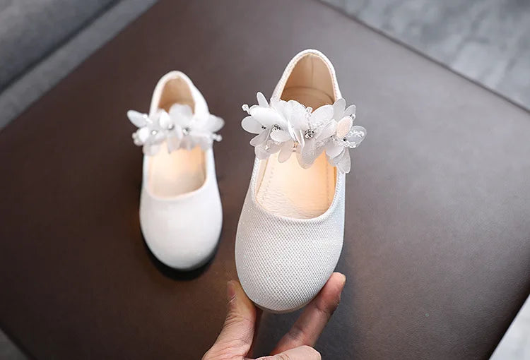 Mädchen Schuhe 2025 - Blumen Mary Jane Kristall Weiche Prinzessin Ballet Flats - Kleine Mädchen 1-7J Baby Hochzeit Party Leder Schuhe