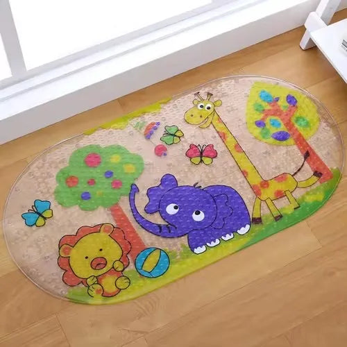 Cute Cartoon Anti-Slip PVC Bath Mats With Sucker 38cm*69cm Bathroom Multi-Color Carpet Bathtub Non-Slip Shower Soft Massage Pad