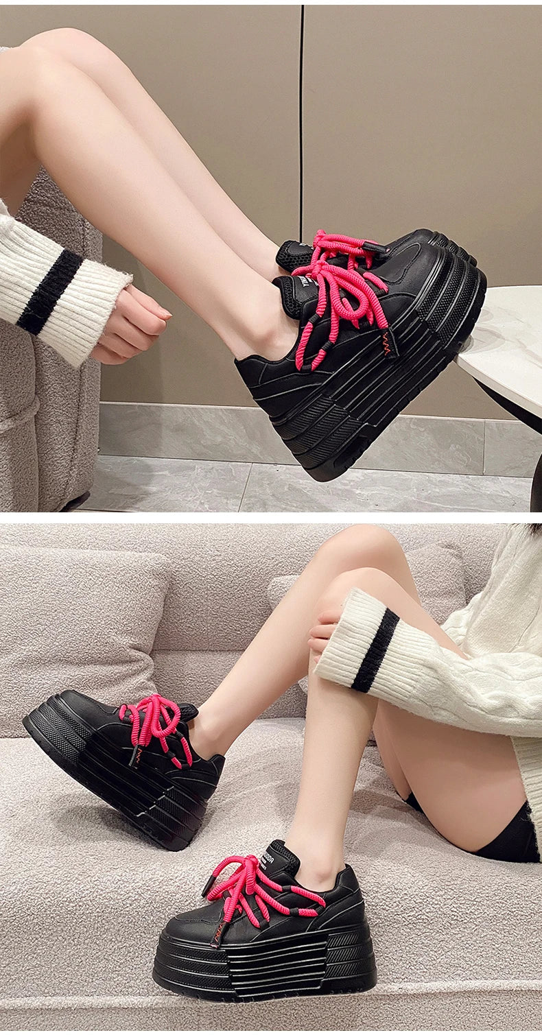 ShoeStyle Classic 8cm Plateau - Gummisohle Meshfutter 37-42