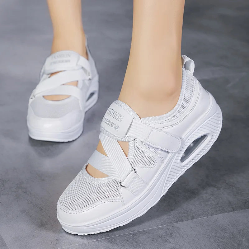 Women's Shoes 2022 Fashion Breathable Wedge Air Sneakers Lightweight Platform Sport Shoes Summer Woman Vulcanize Shoes