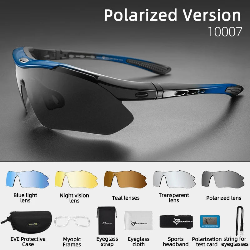 ROCKBROS Radfahren Polarisiert Brille Fahrrad Sonnenbrille Outdoor Sport Sonnenbrille MTB PC Schutzbrille Augenschutz 5/3 Linsen Fahrrad Zubehör