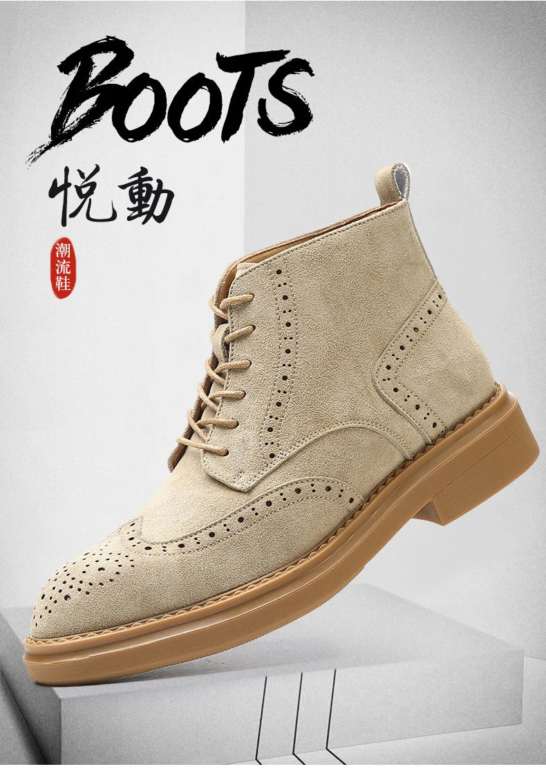 YEISNDOOCN N Vintage Echtes Leder Stiefel - Knöchelhoher Schaft Schnürverschluss Obermaterial Leder