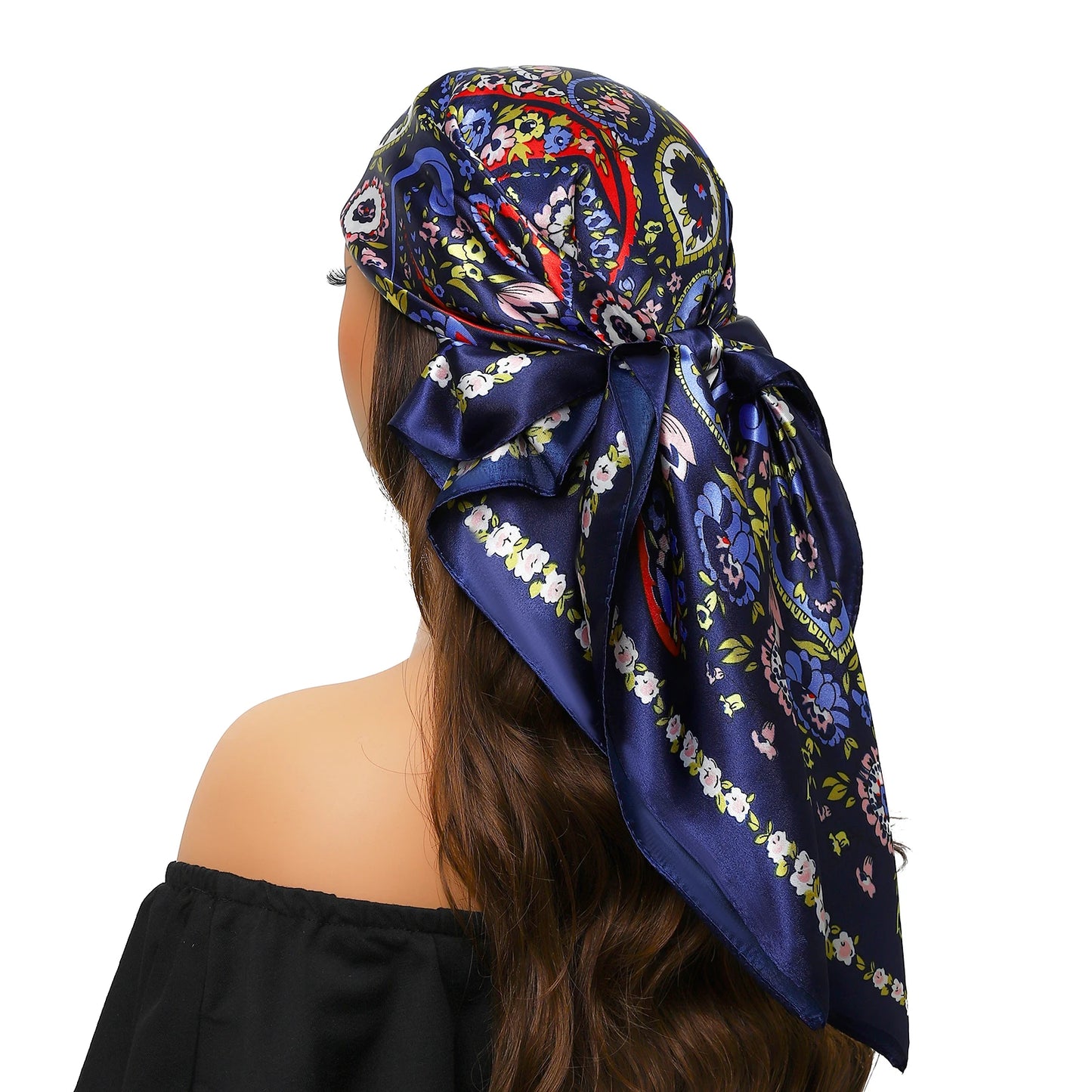 Kopf Foulard Seidenglanz - 90x90 cm Polyester weich