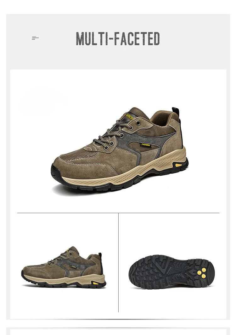 Men Sneakers Casual Breathable Hiking Walking Shoes Man Outdoor Fashion Leather Anti-slip Climbing Trekking Sneakers Footwears