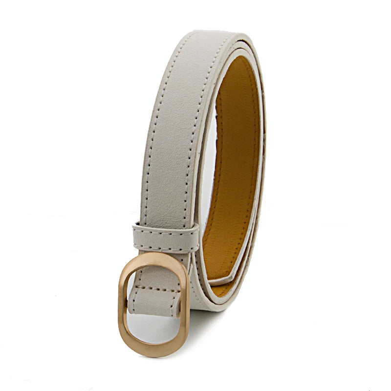 Five Colors Women's Belt Is Used For Jeans Waist Artificial Is For Dresses Fashionable Gold Buttoned Pants