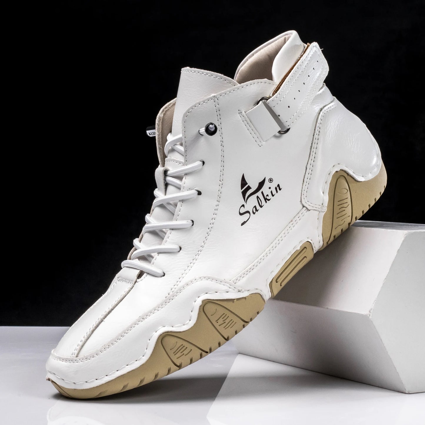 AbfuberCN Stiefeletten Handgefertigte Outdoor Lederschuhe - Größe EU, Obermaterial Leder, Schnürverschluss