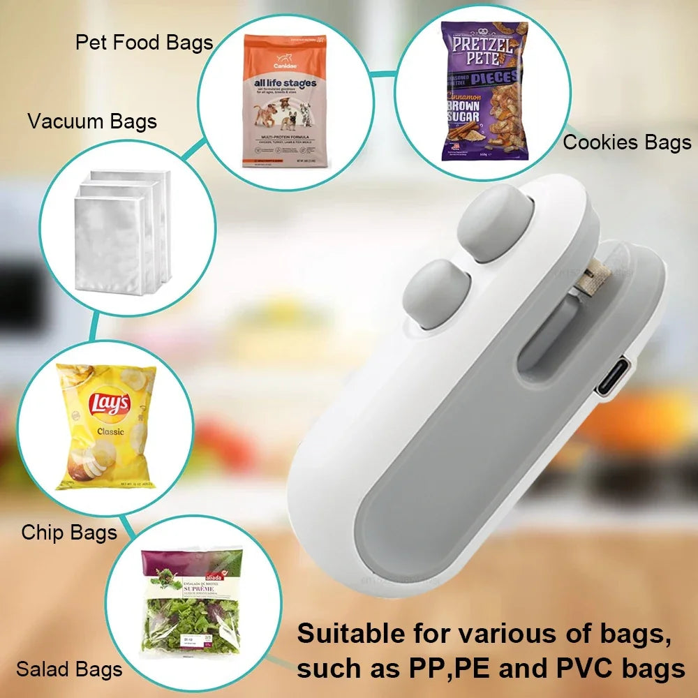 Xiaomi Mini Vacuum Bag Sealing Machine Package Sealer Bags Plastic Food Sealer Clip Bag Handheld Sealer Food Packaging For Home