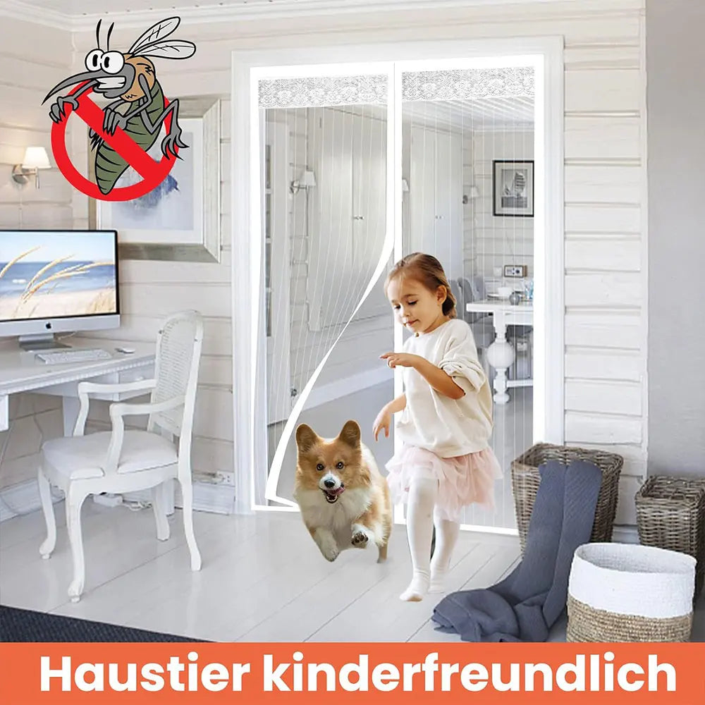 Magnetic Screen Door Screen Hands Free Mesh Partition Heavy Duty Curtain Keeps Bugs Out Frame Hook & Loop Pet and Kid Friendly
