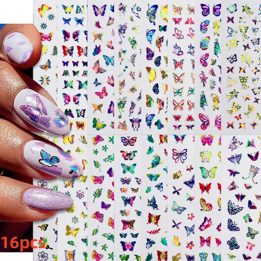 Fluturi Holo Y2K MAFANAILS - 12 Autoadezive