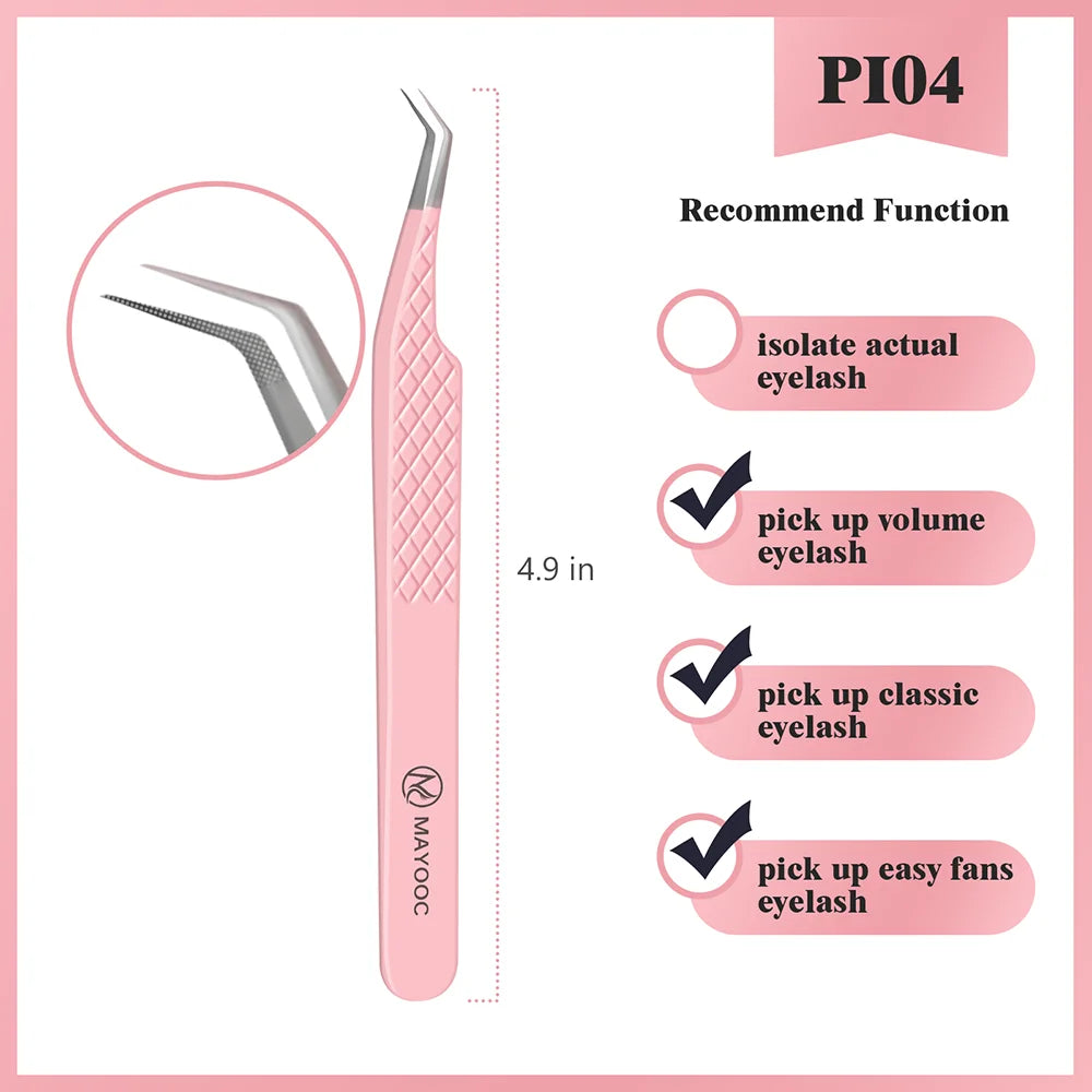Eyelash Extensions Tweezers  With Fiber Tips Lash Artists High Precision Superhard Anti-Static Tweezer Makeup Tools Custom Logo