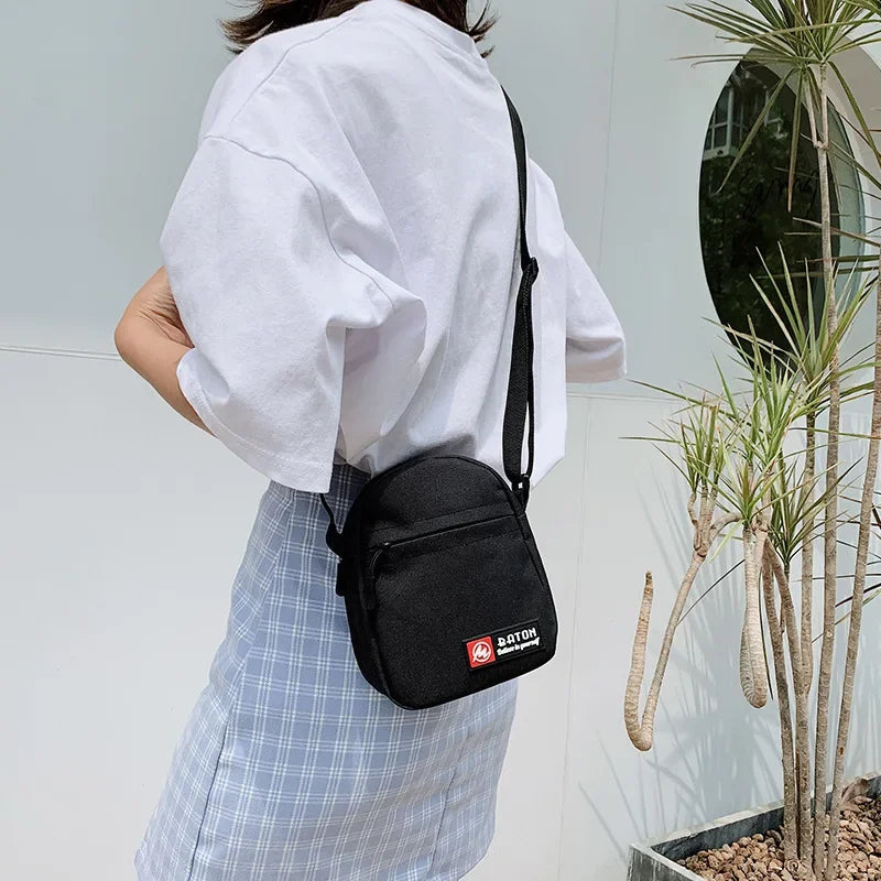 Canvas-Tasche 2025: New Fashion Crossbody Women's - Mobile Canvas Student Versatile Outdoor Sports Mini Collection