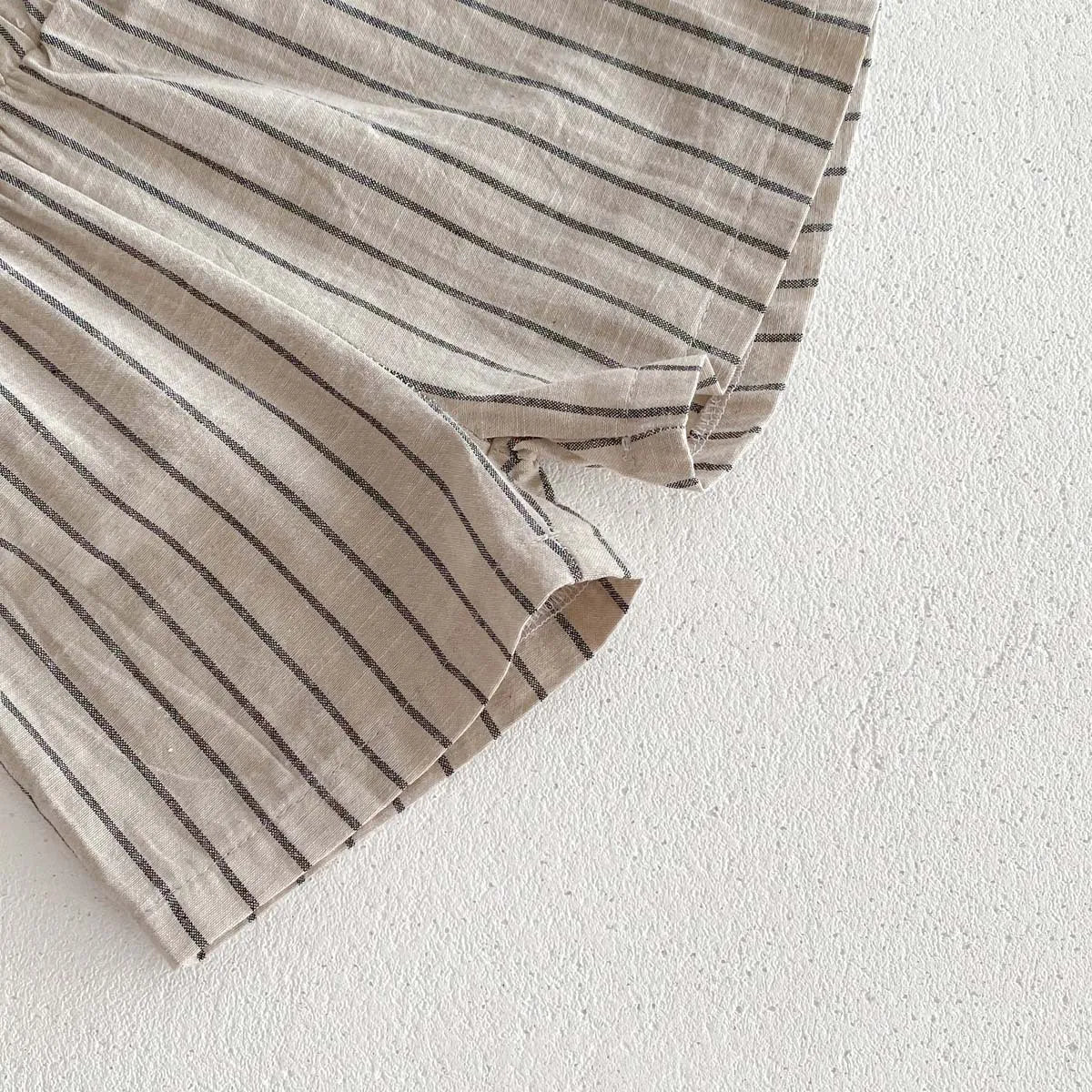 Copii stil coreean retro cu dungi mânecă scurtă tricou + pantaloni scurți set pentru copii mici băieți fete vară subțire casual la modă ținută