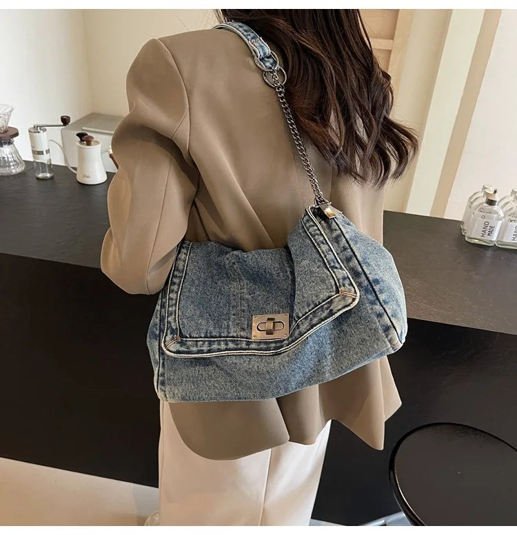 Geantă de umăr la modă și versatilă, geantă crossbody, geantă de navetă, geantă de facultate minimalistă casual pentru femei, geantă cu clapă