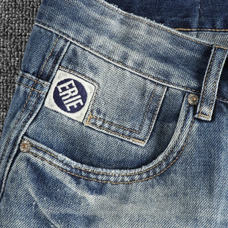 Trendy Men's New Fashion American Style Retro Washed Straight Jeans Loose Casual Trousers