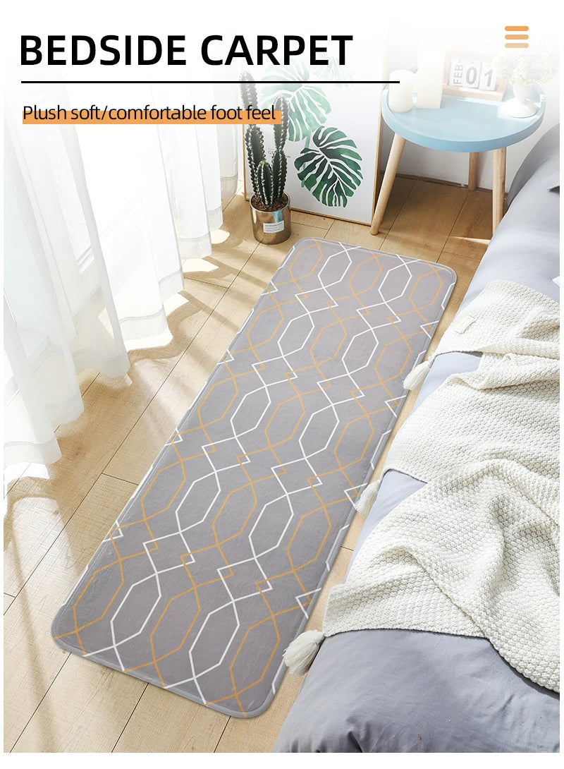 Cartoon Bedroom Carpet Home Bedside Blanket Long Strip Plush Bed Front Floor Mat Living Room Sofa Coffee Table Non-slip Foot Ma