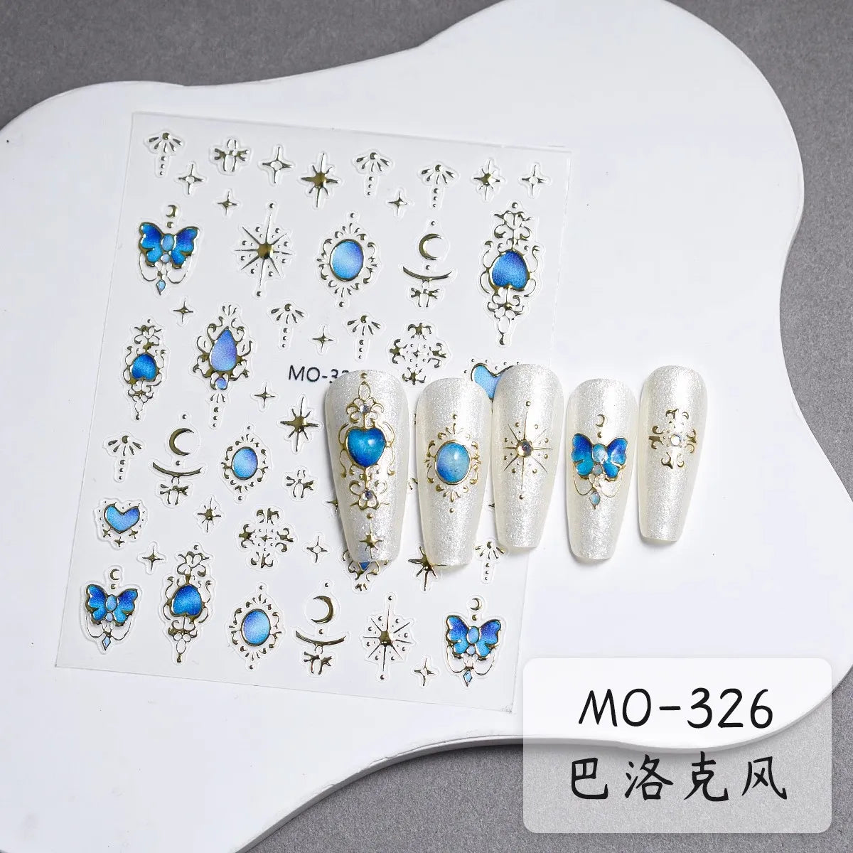 TSZS TO3913 Decorațiuni unghii 5D strălucitoare - Inimă și Lună 1 buc