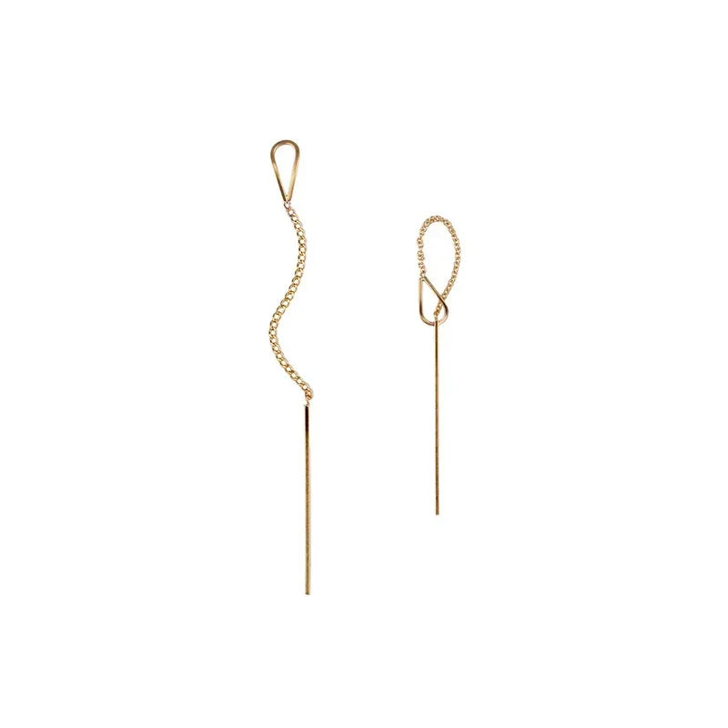 MODIAN Einfache Lange Kette Ohrringe 925 Sterling Silber Trendy Wassertropfen Hängeohrringe Für Frauen Feine Schmuck - Golden Bridge Store