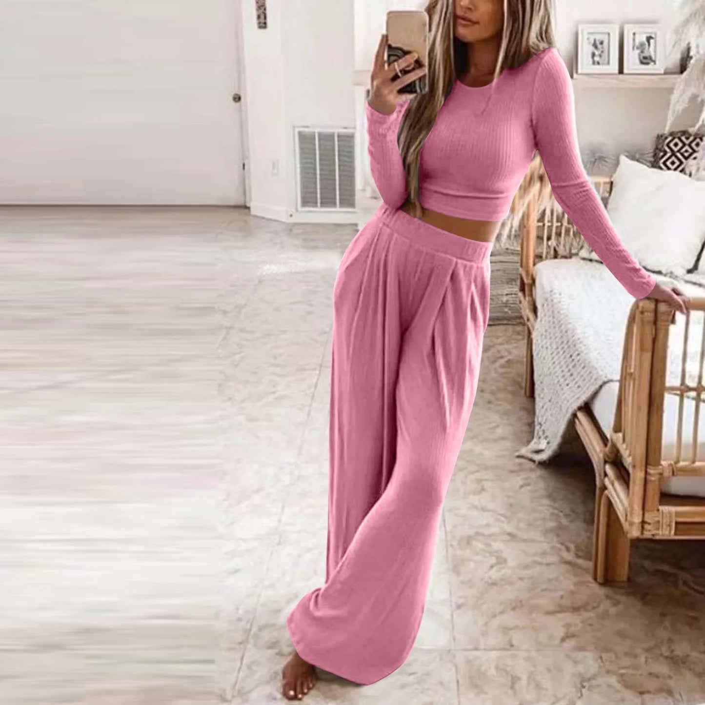 Autumn Winter Sleepwear Pajamas for Women Long Sleeve Top + Long Pants Casual Tracksuit Pijama Women's Home Clothes Pajama Sets