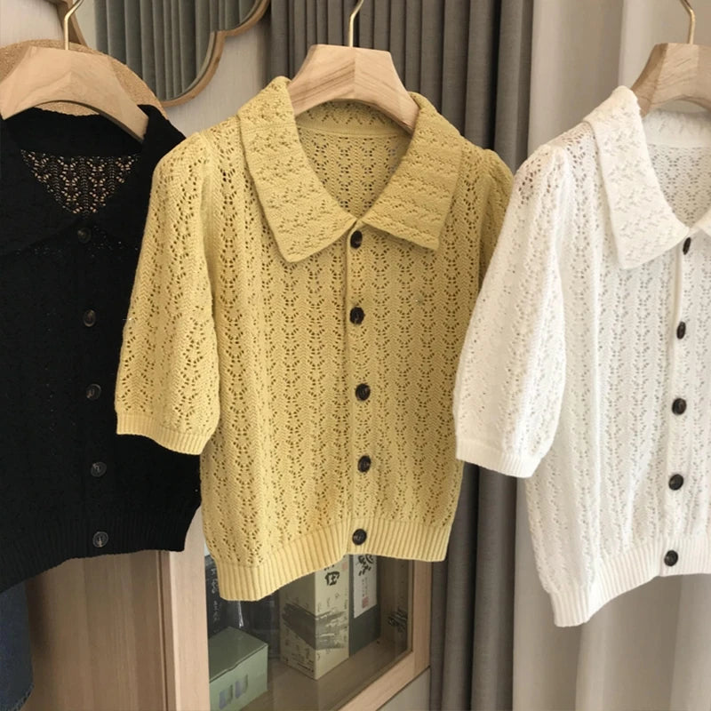 Cardigan Goghvinci cu model ajurat pentru femei - Mărime M, Greutate medie a materialului