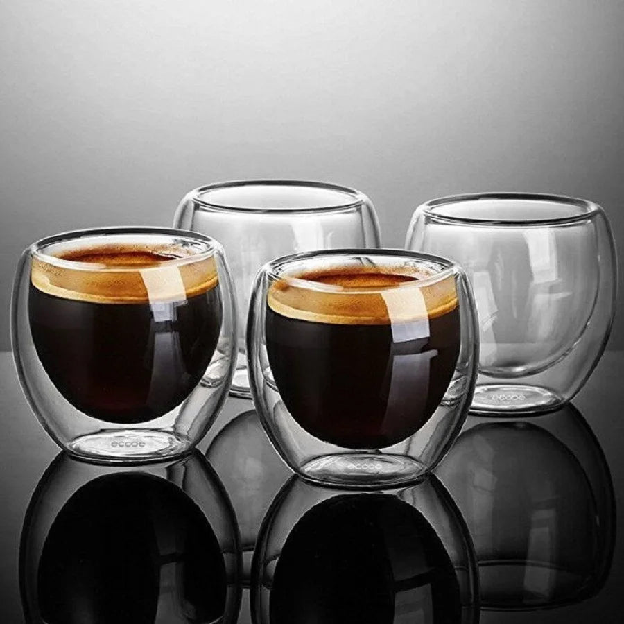 Andralyn Glas Espresso Doppelwandig - 80 ml 6er Set