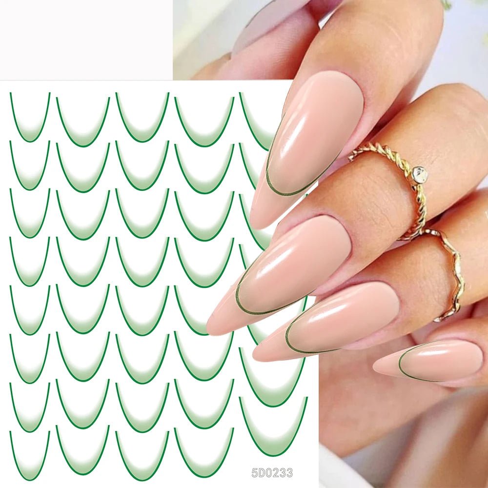 MAFANAILS French Gradient Sticker Set - 14 Stück 5D
