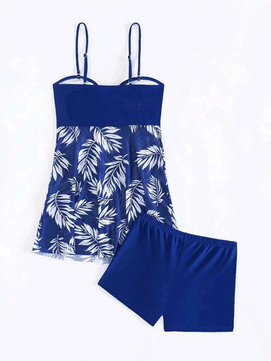 Tankini-Set 2025: lyric Short Dress Tankini With Shorts Swimsuit Women Swimwear - Female Padded Printed Bathing Swim Suit Swimming Beachwear Summer Collection