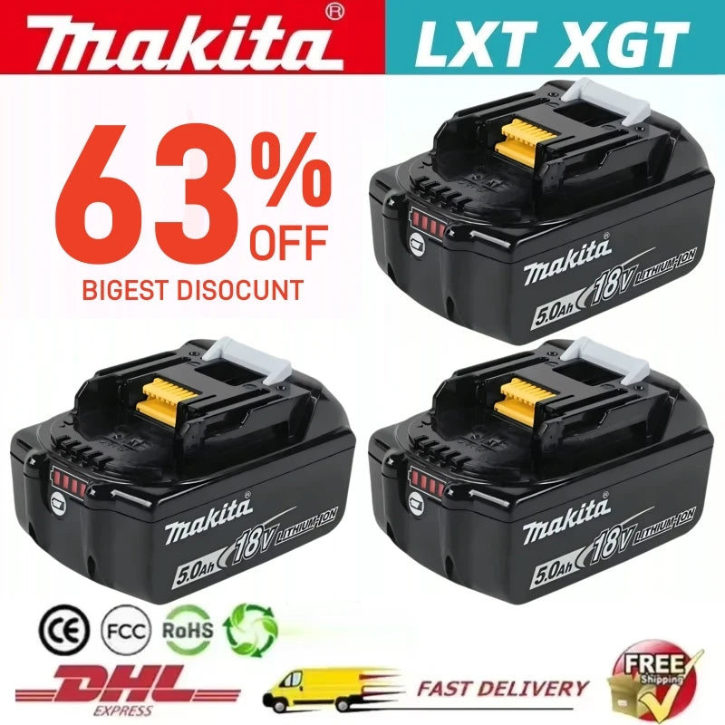 Genuine Makita 18V Battery Rechargeable Battery 6.0Ah/5.0Ah BL1830B BL1840 BL1840B BL1850 BL1850B 18650 LXT400 Power Tool