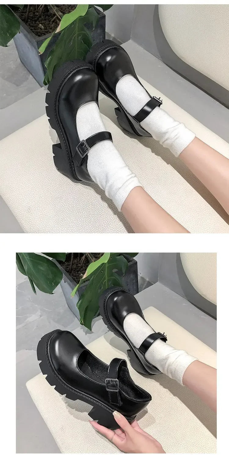 Schuhe Lolita Frauen 2025 - Japanischer Stil Mary Jane Vintage Mädchen - Hohe Absätze Platform College Student Pumps