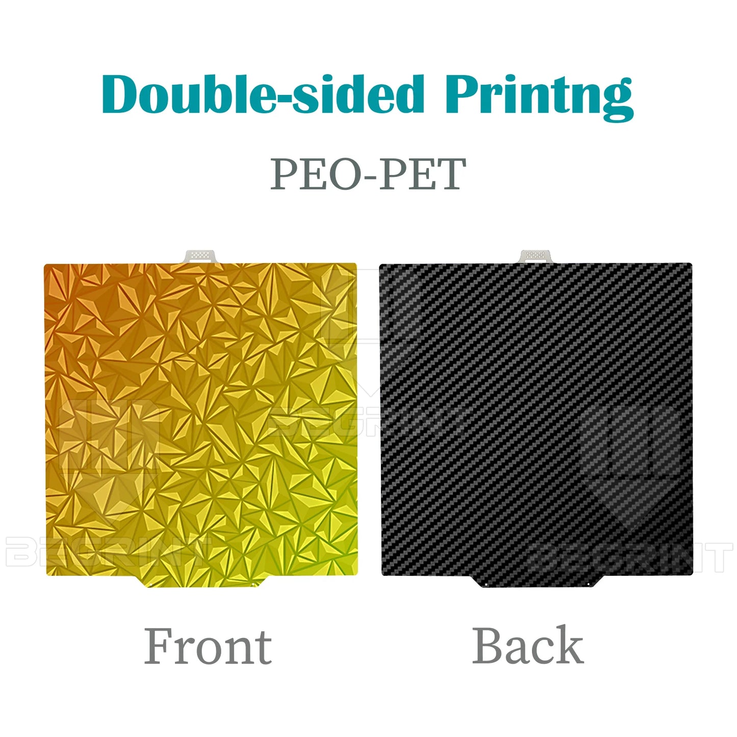 Pat încălzitor BEGRINTU Q2 - oțel cu arc PEI față-verso 280x280 mm