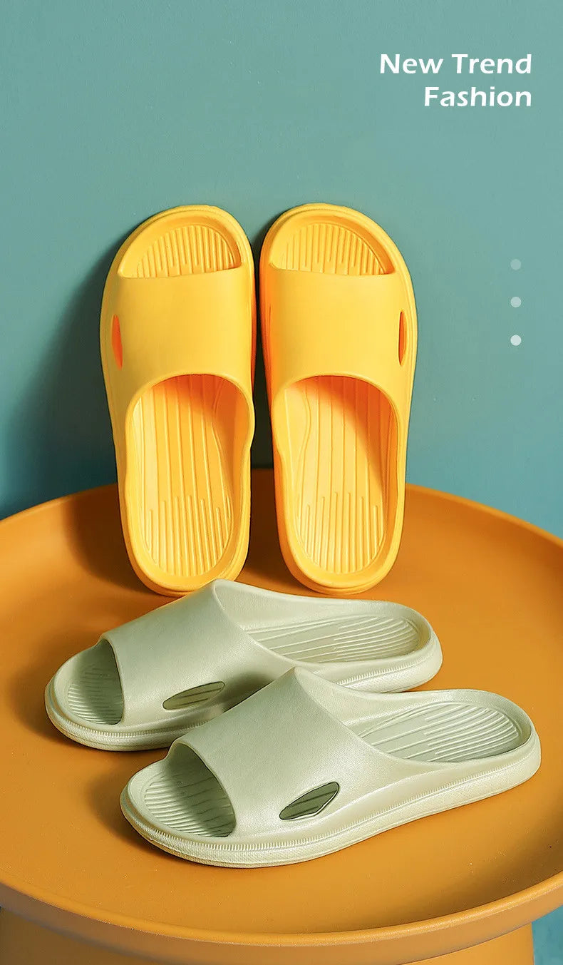 New Soft EVA Slippers Couples Home Slipper Outdoor Beach Summer Sandals Bath Men Flip Flops Non-Slip Women Thick Sole Shoes