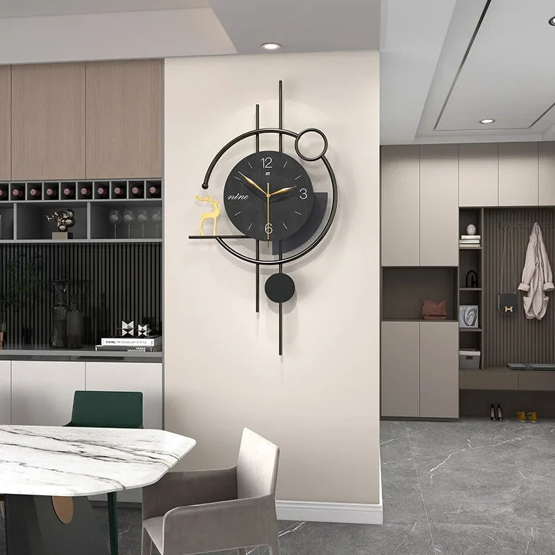 Artistic Living Room Wall Clock Modern Light Luxury High-end Home Restaurant Decoration Creative Silent Wall Clock