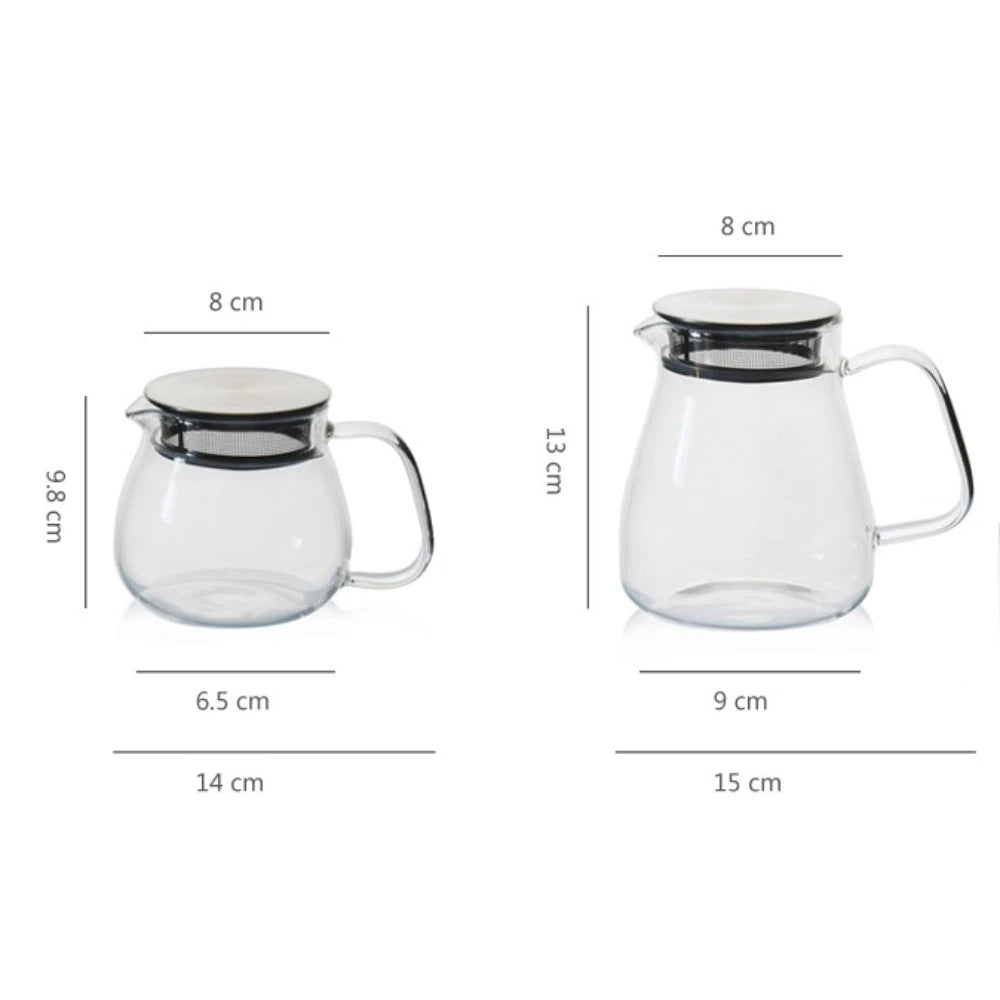 Aihogard Glas Kaffeekanne Hitzebeständig - 450ml Filter
