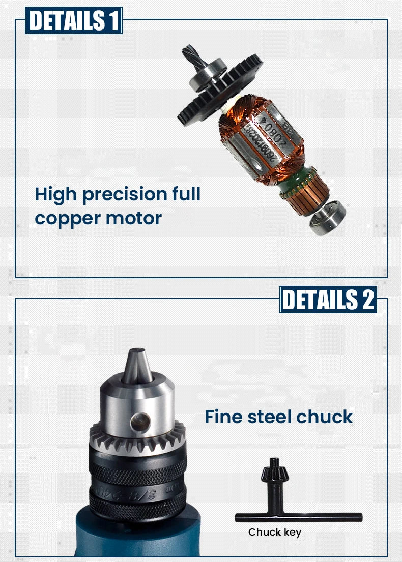 Bosch Electric Drill Screwdriver Gbm 400/6RE/10RE Rotary Drill 220V Adjustable Speed Strong Driller Power Tool for Wood Metal