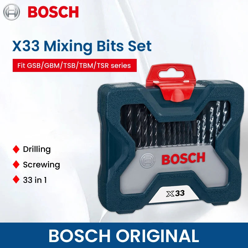 Bohrer-Set 2025: Bosch X33 Drill Bit Screwdriver Bit Professional 33 Pcs - Mixing Set Work Bosch Power Tools GSB/GBM/TSB/TBM/TSR Series Collection