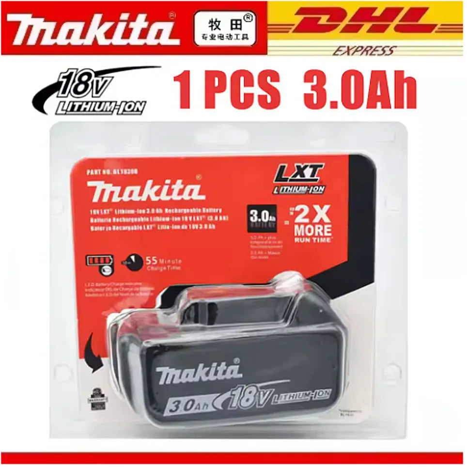 Genuine Makita 18V Battery With Charger,Makita 18 V Battery 6.0Ah 5.0ah,,Rechargeable Lithium Ion For BL1850 LXT400 Power Tool