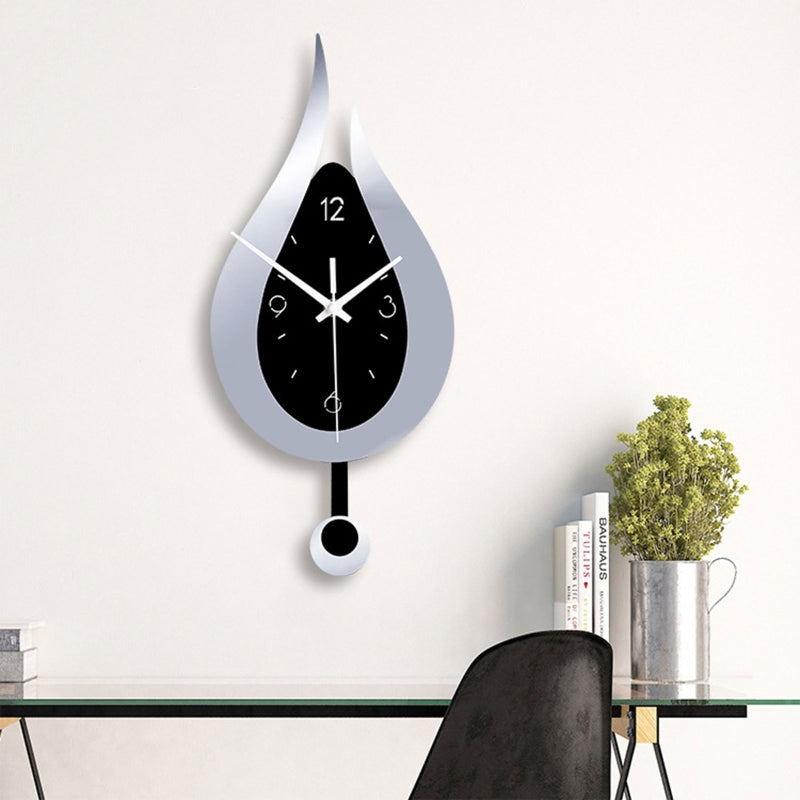 Modern Water Dropping Design Wall Clock Creative Acyrlic Pendulum Clock for Home Bedroom Living Room Office Decoration Mute Time