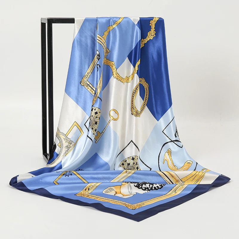 SENAIFE Satin-Schal Elegant - 90x90cm Polyester Leicht