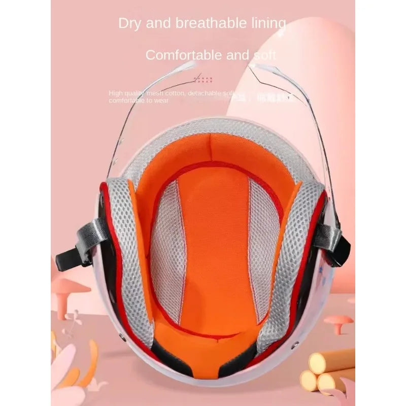 Children Cartoon Cute four seasons Motorcycle helmets Open face electric car bike child helmet for kids boy girl unicorn DOT