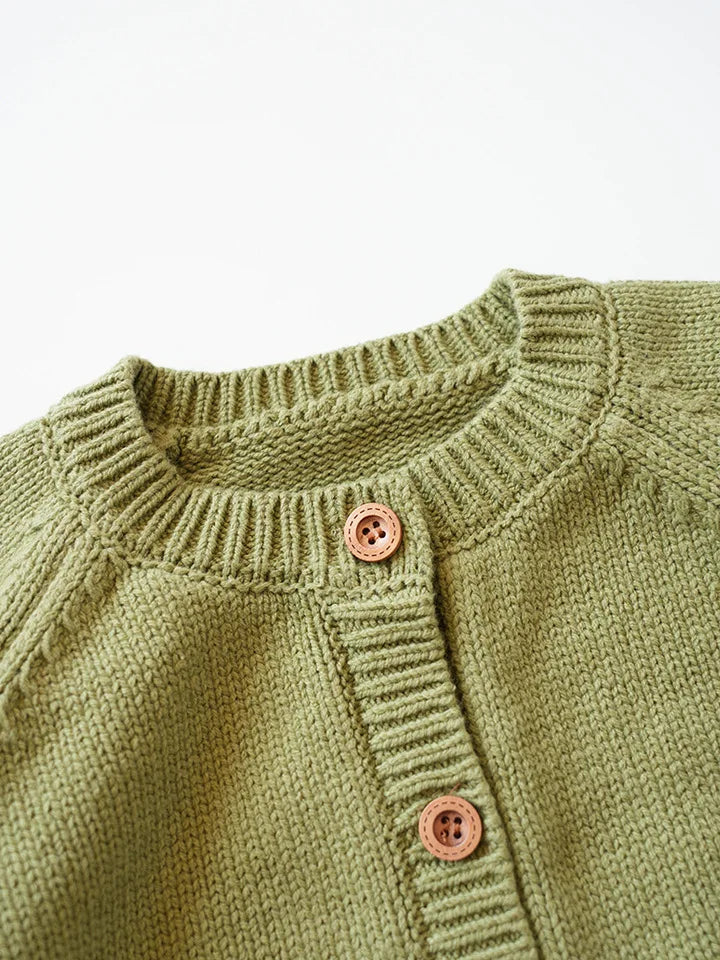 Deer jonmi Gestrickter Pilz-Pullover - Baumwolle Vollärmel